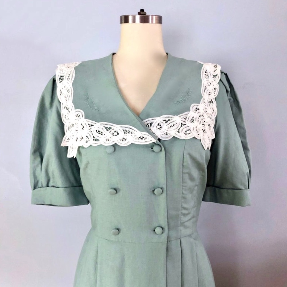 Sage Green Laura Ashley Edwardian Sailor Dress